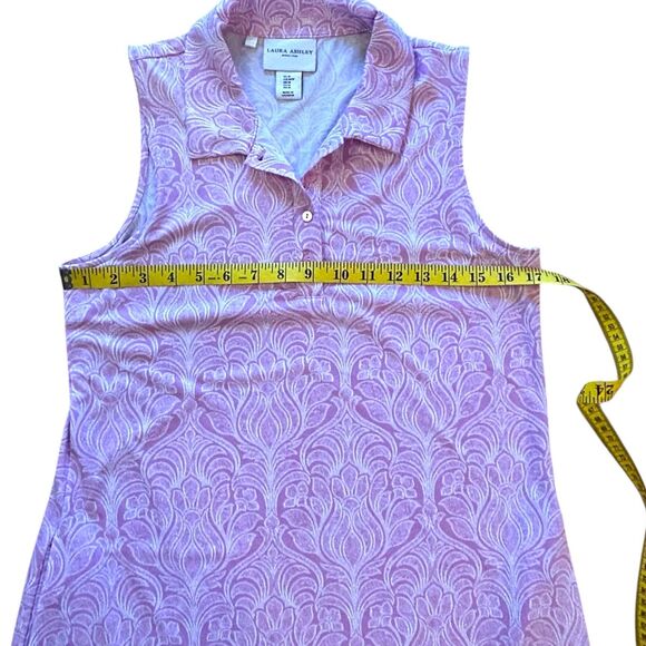 Laura Ashley Dress Size M Pink Floral Sleeveless Ruffle Pockets Golf Tennis - Picture 6 of 11